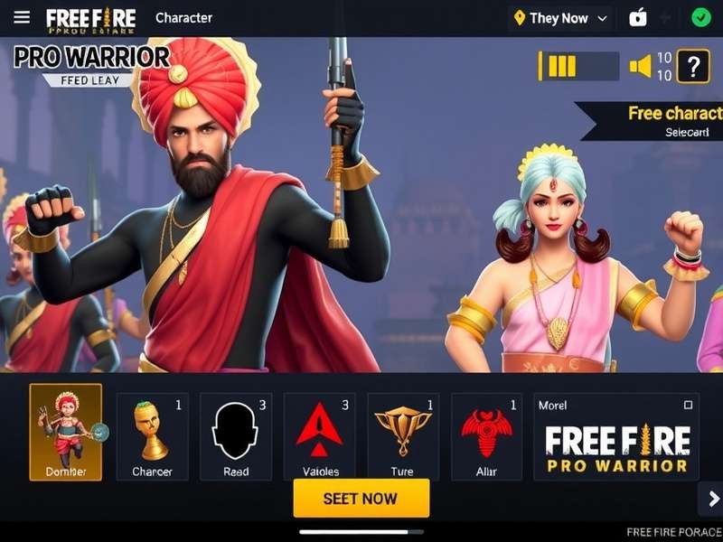 Free Fire Pro Warrior gameplay screenshot showing battle royale action
