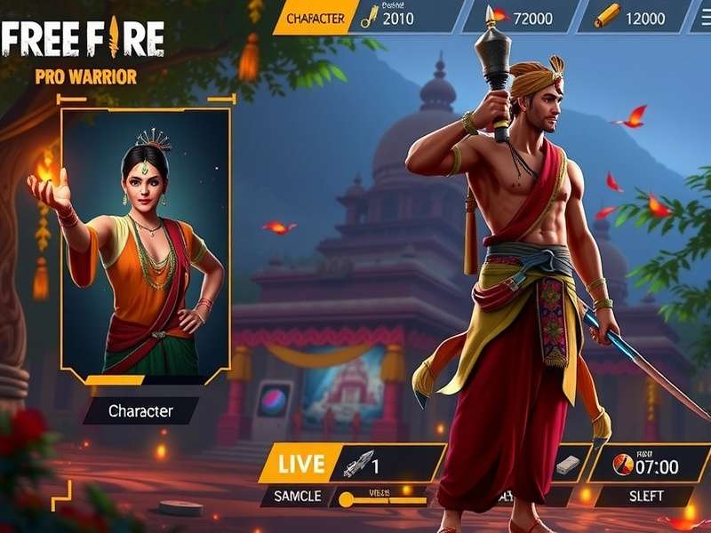Free Fire Pro Warrior character selection screen